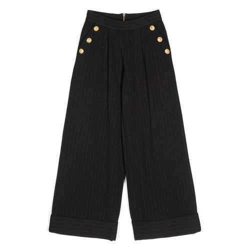 Balmain Kids Pleat Detail Wide Leg Trousers