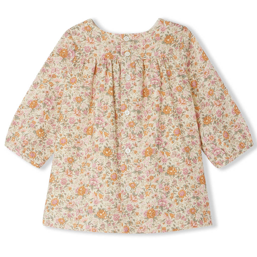 Bonpoint Félicie Smocked Dress in Cotton and Wool Liberty Fabric