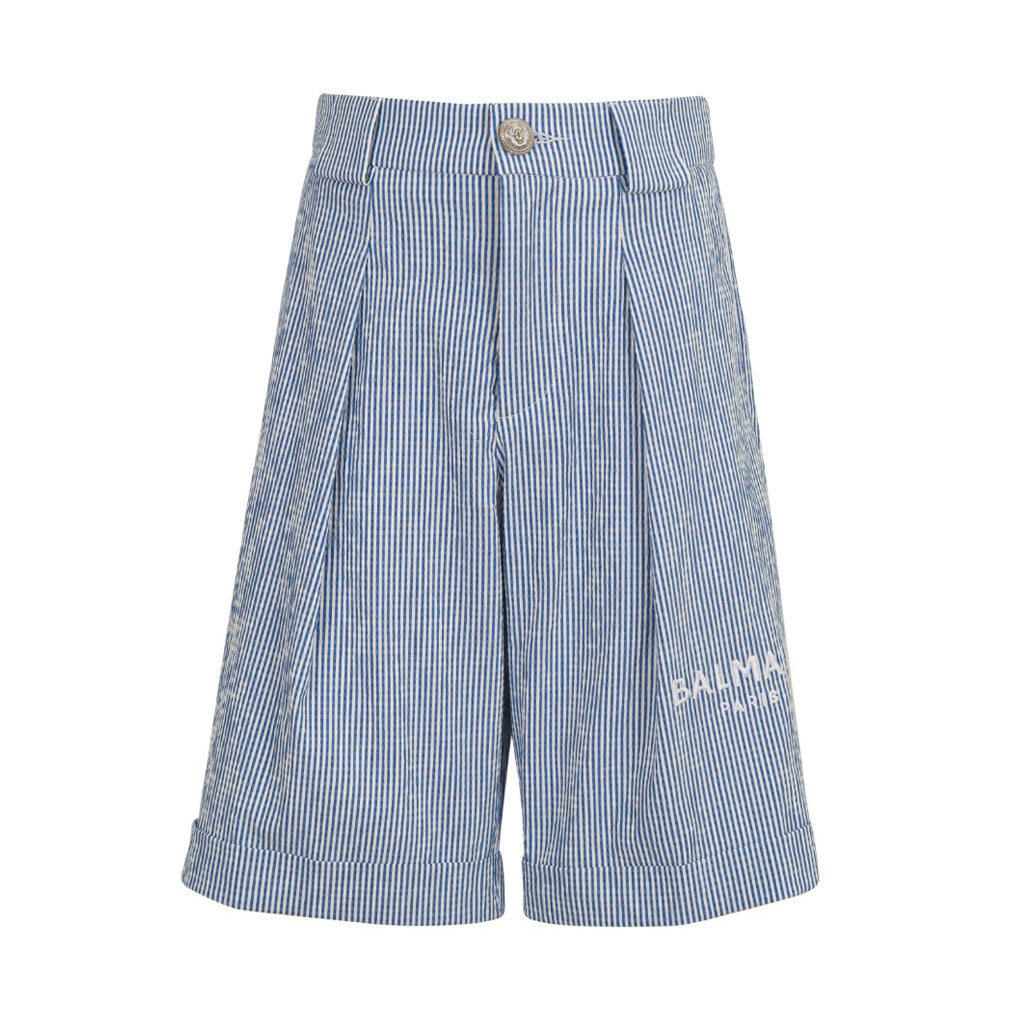 Balmain Kids Seersucker Shorts
