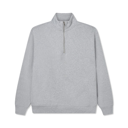 600 GSM 'Heather Grey' Quarter Zip Sweatshirt