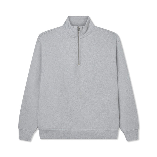 600 GSM 'Heather Grey' Quarter Zip Sweatshirt
