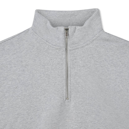 600 GSM 'Heather Grey' Quarter Zip Sweatshirt
