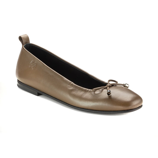 1570 - Carob Leather Square Front Ballet Flat