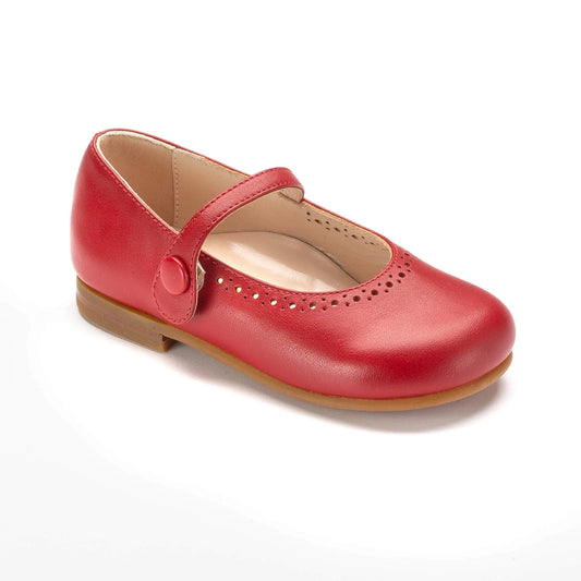 1582 - Red Leather Girls Mary Jane Dress Shoe