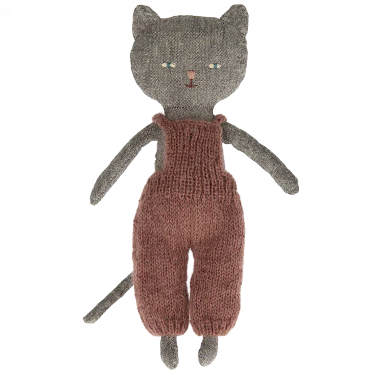 Chatons Kitten in Overalls Grey - Maileg