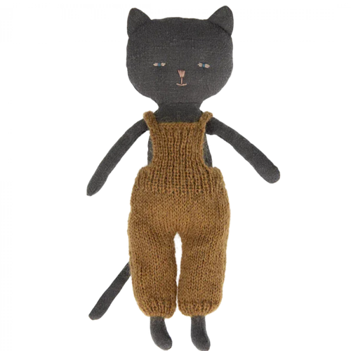 Chatons Kitten in Overalls Black - Maileg
