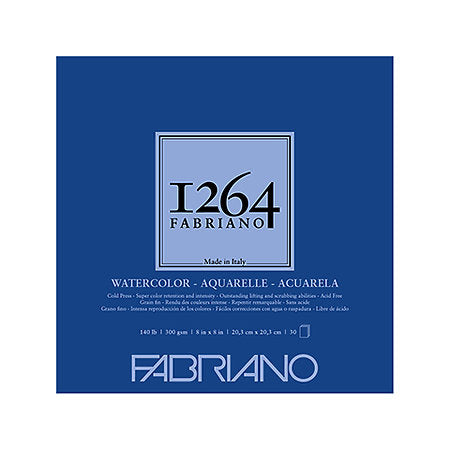 Fabriano 1264 Watercolor Pad | Glue Bound 8x8