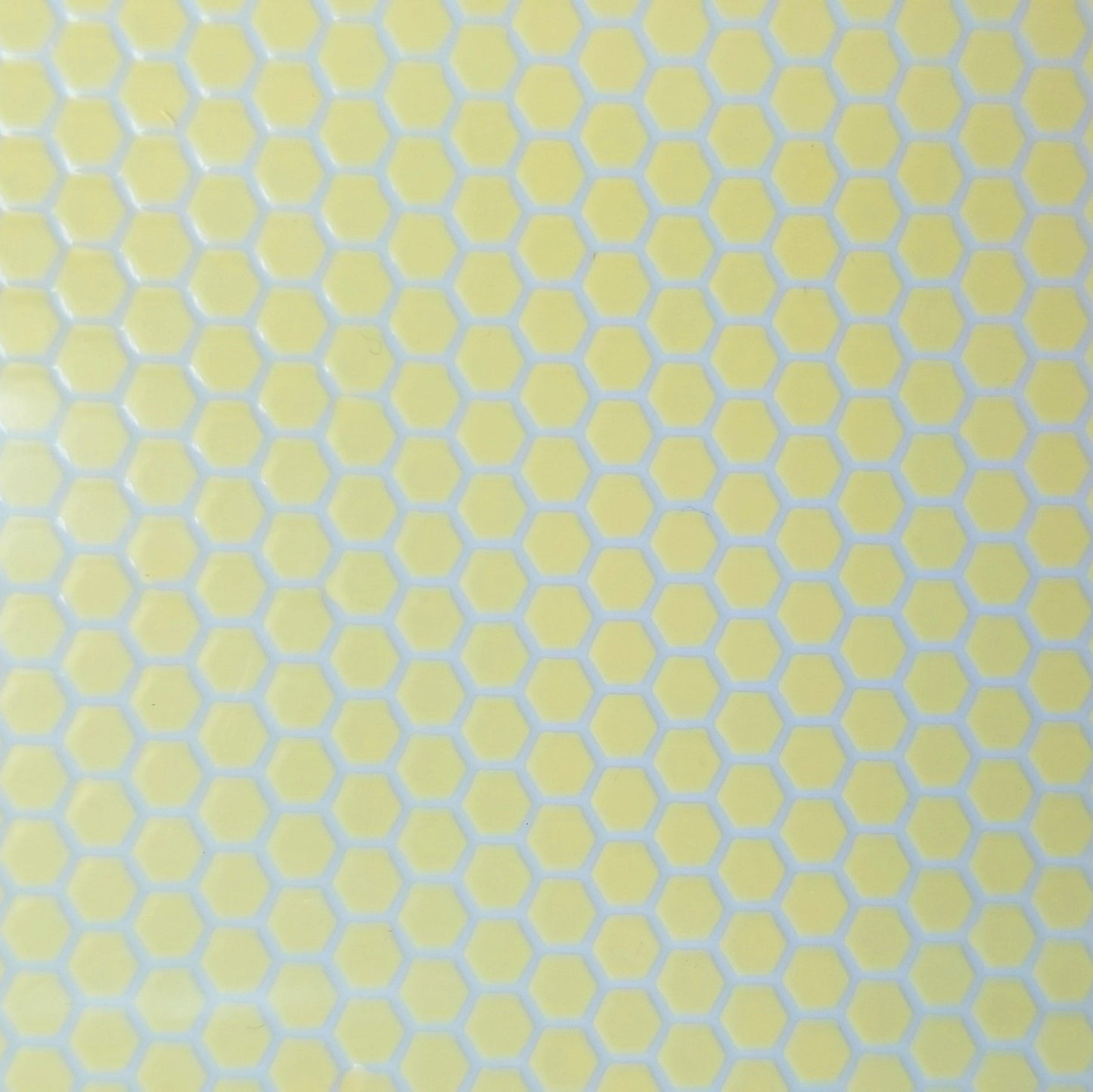 Flooring - Yellow Hexagon on White - 1/12th Scale Dollhouse Miniature