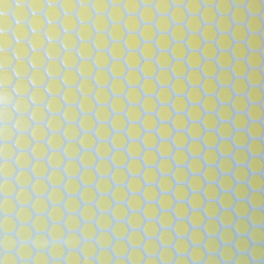 Flooring - Yellow Hexagon on White - 1/12th Scale Dollhouse Miniature