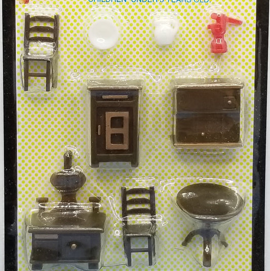 1/48 (Quarter) Scale Dollhouse Furniture and Accessories Set for Kitchen