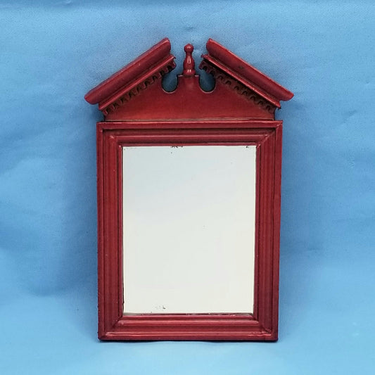 Old Fashioned Mirror - Mahogany - 1/12 Scale Dollhouse or Diorama Miniature