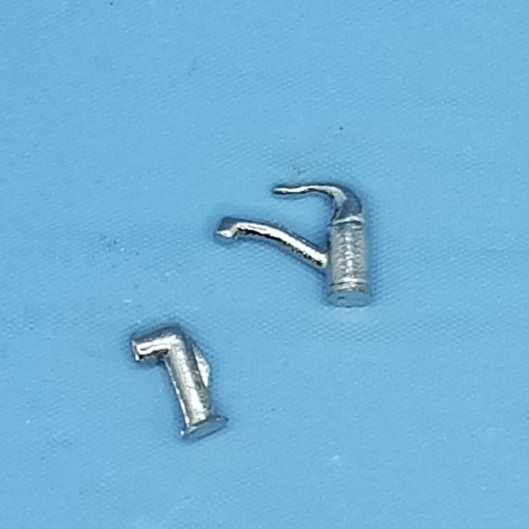 Modern Style Kitchen Sink Faucet and Sprayer - 1/12 Scale Miniature