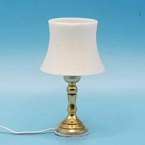 Beveled Shade Table Lamp - 12 Volt - 1/12 Scale Dollhouse Miniature