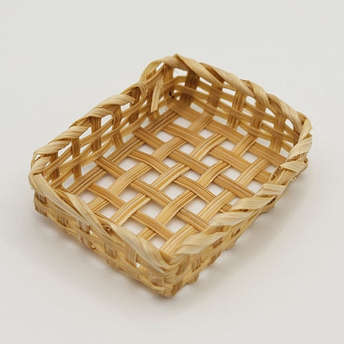 Rectangular Woven Basket - 1/12 Scale Dollhouse Miniature