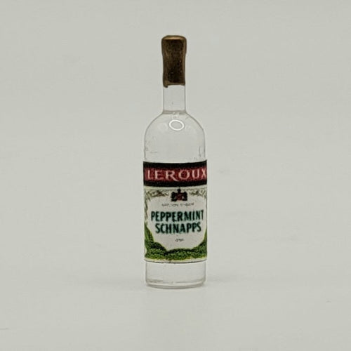Bottle of Peppermint Schnapps - 1/12 Scale Dollhouse Miniature