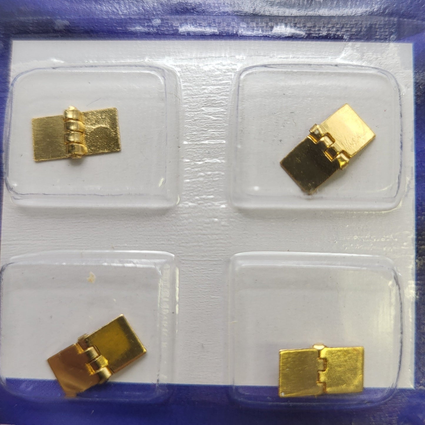 Square Hinges - Package of 4 - 1/12 Scale Dollhouse Miniature