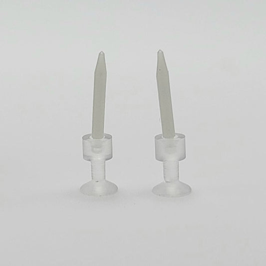 Plastic Candlesticks with Candles - Set of 2 - 1/24 Scale Dollhouse Miniature