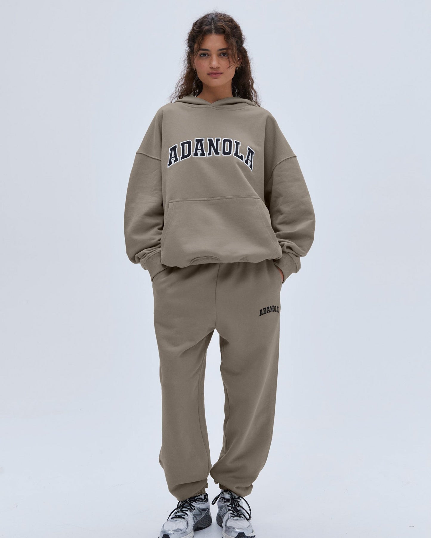 Varsity Oversized Hoodie - Clay Beige