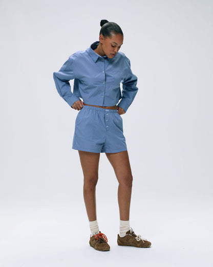 Cotton Boxer Shorts - Blue