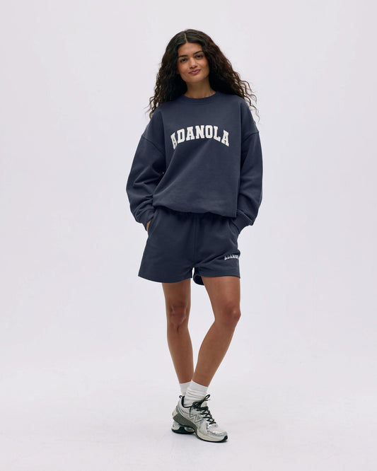 Varsity Sweat Shorts - Midnight Blue/Marshmallow White