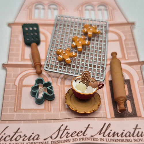 Christmas Cookie/Baking Set - 3D Printed - Ivette Orellana - 1/12 Scale Dollhouse Miniature