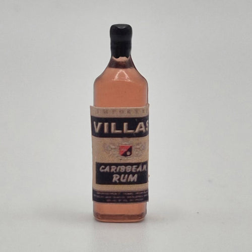 Bottle of Villas Caribbean Rum - 1/12 Scale Dollhouse Miniature