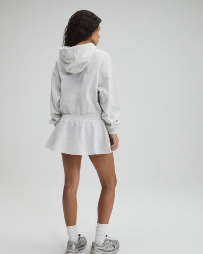 Jersey Hooded Dress - Light Grey Melange