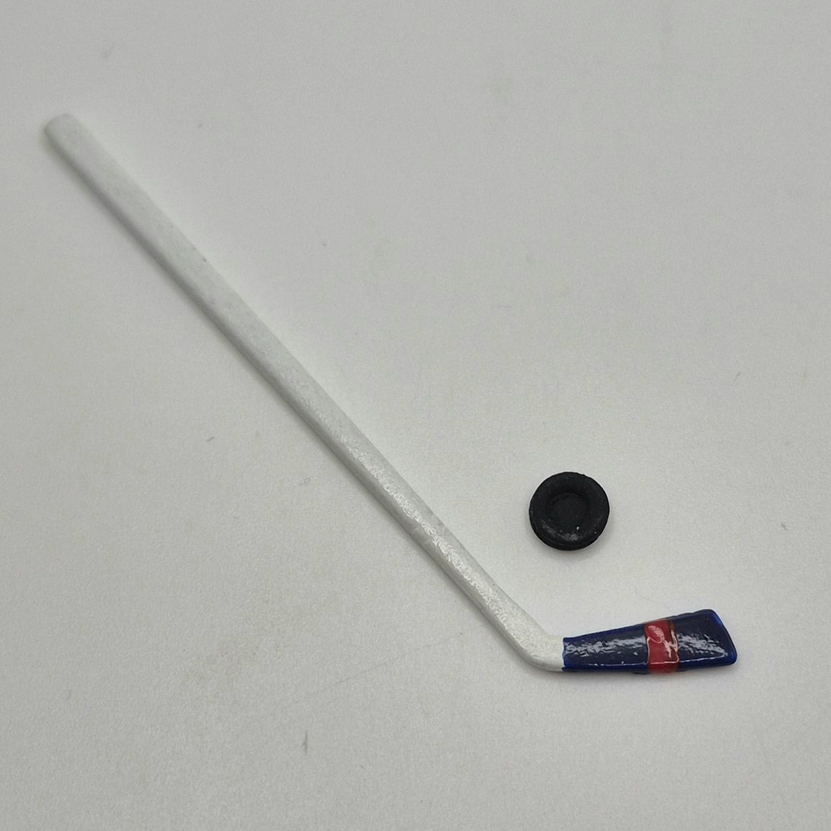Hockey Stick and Puck - 1/12 Scale Dollhouse Miniature