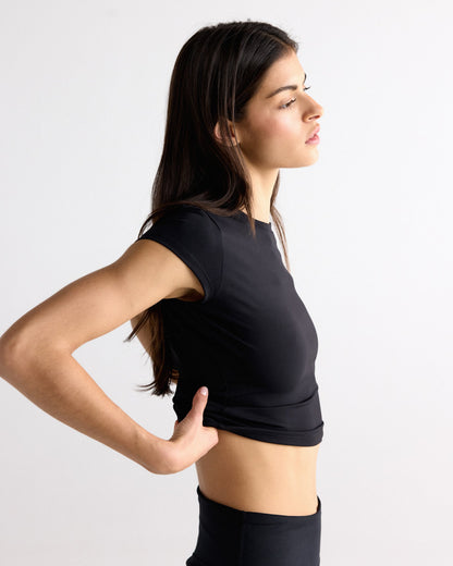 Ultimate Cap Sleeve Top - Black