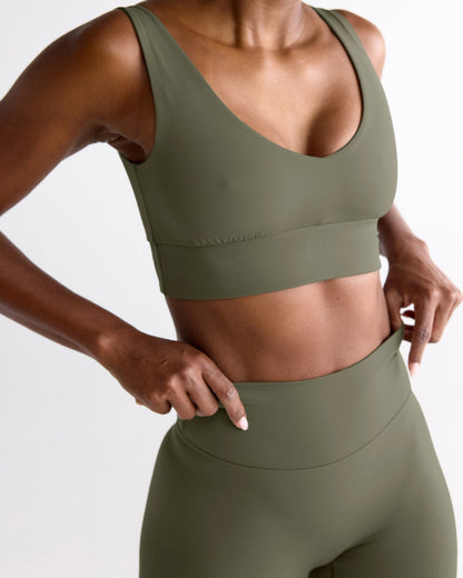 Ultimate V-Neck Bra - Olive Green