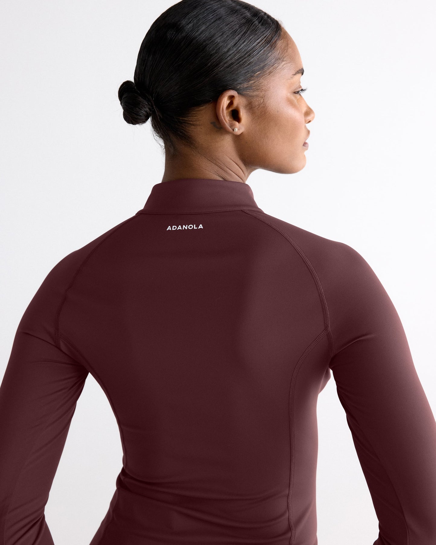 Ultimate Long Sleeve Zip Up Top - Mulberry Red