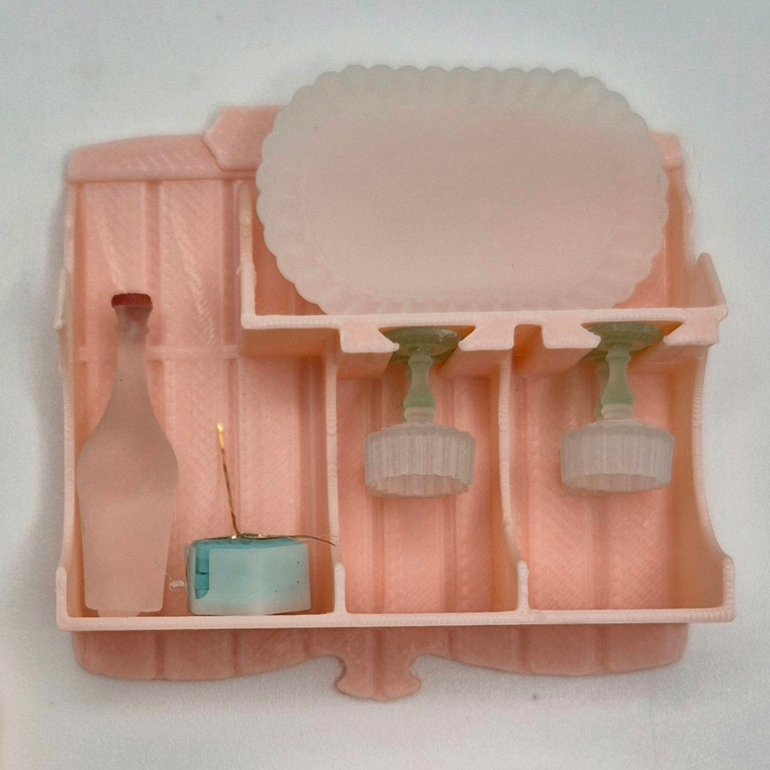 Beverage Serving Tray (G) - 3D Printed Kit - Ivette Orellana - 1/12 Scale Dollhouse Miniature