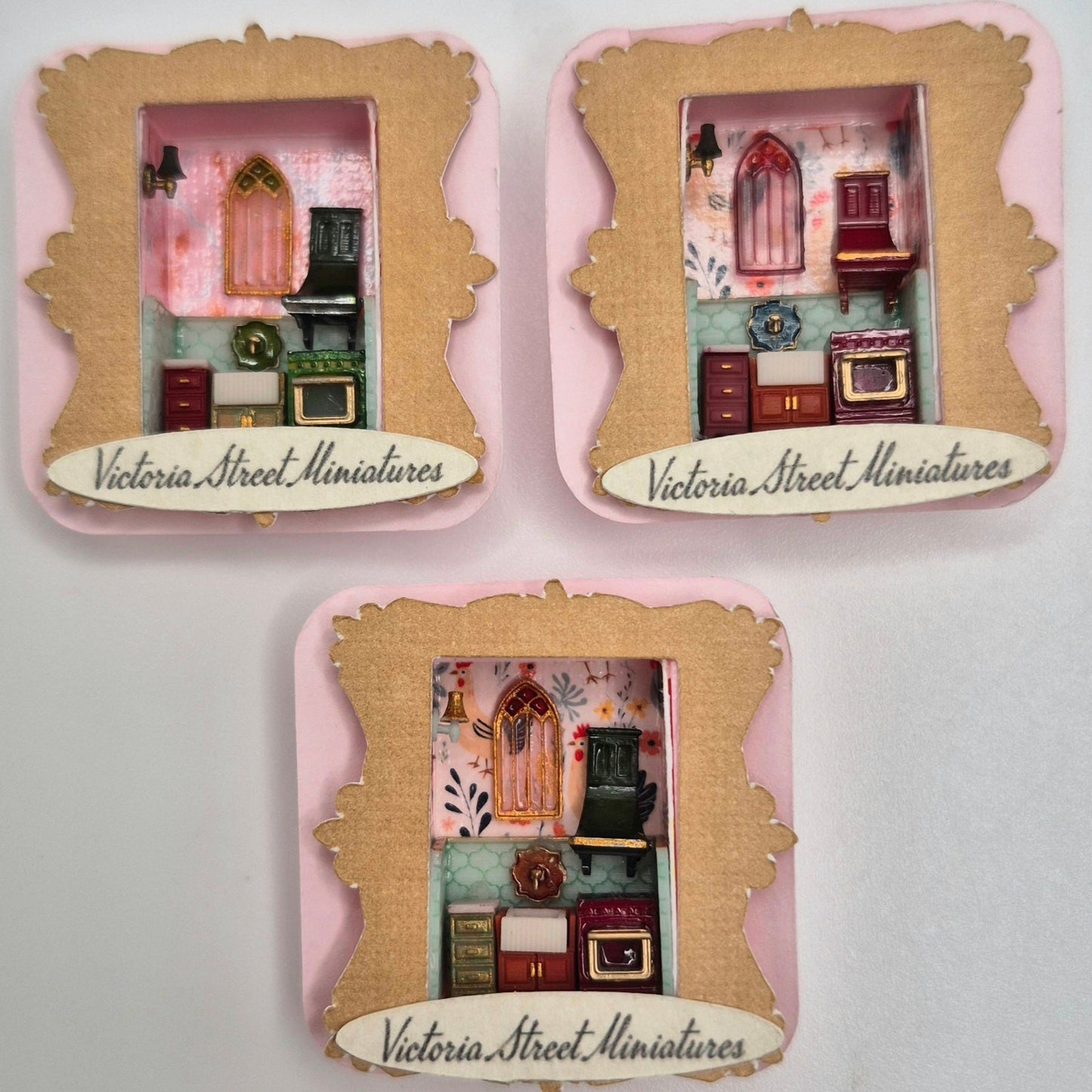 Painted Kitchen Stove & Sink - 3D Printed Kit - Ivette Orellana - 1/144 Scale Dollhouse Miniature