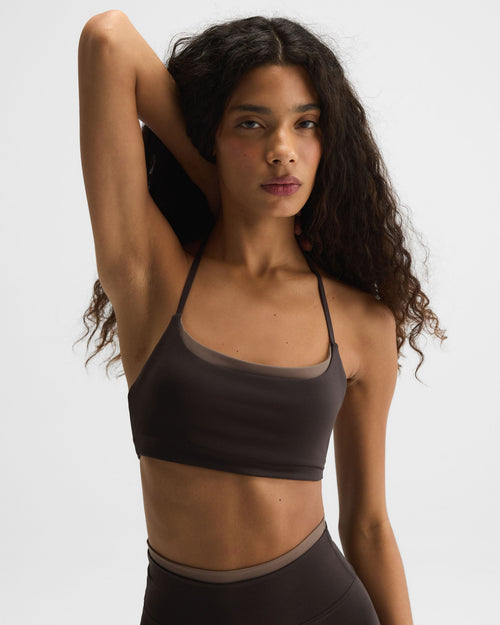 Ultimate Halter Double Layer Bra - Coffee Bean/Dusty Brown