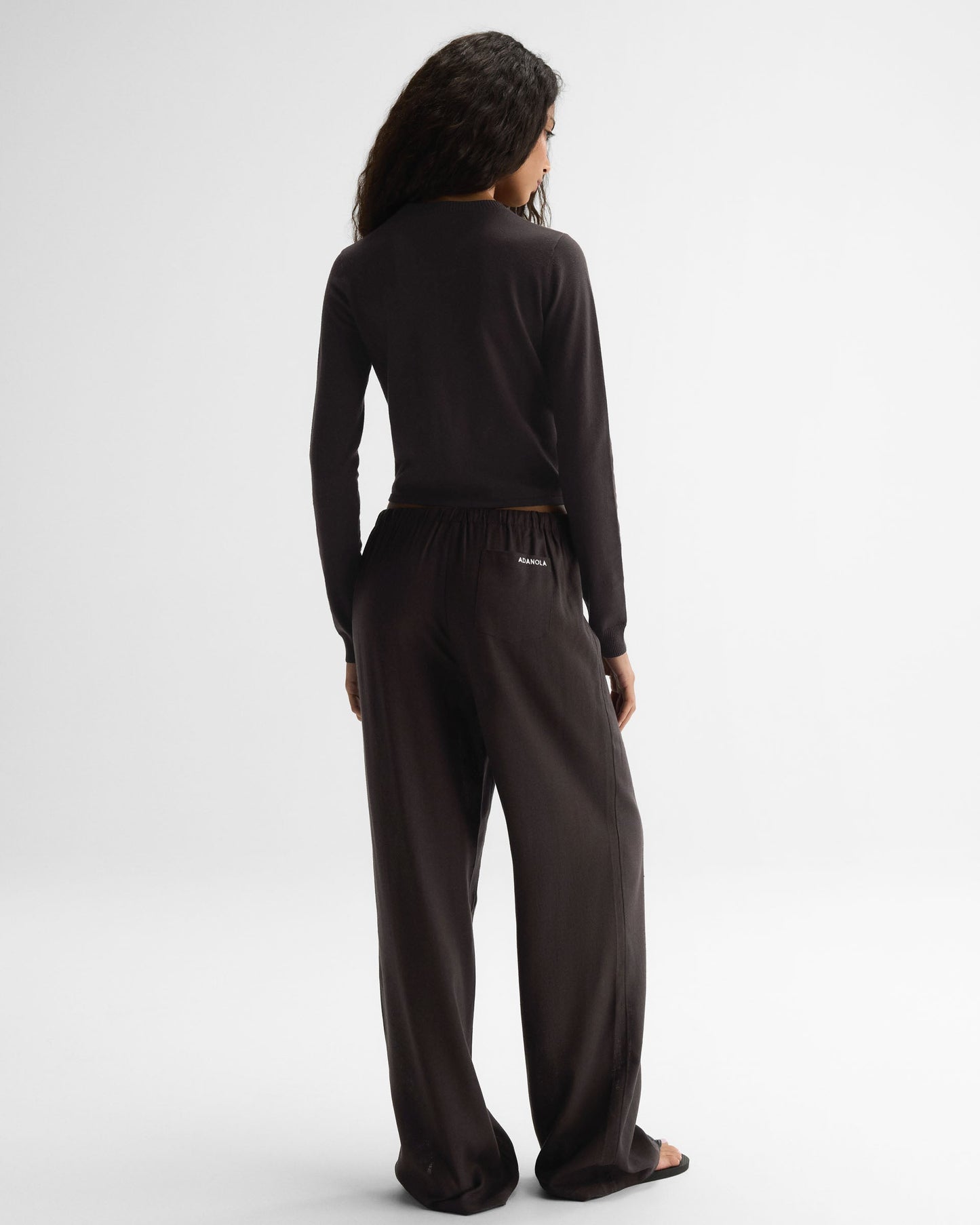 Linen Blend Pants - Coffee Bean