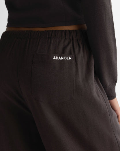 Linen Blend Pants - Coffee Bean