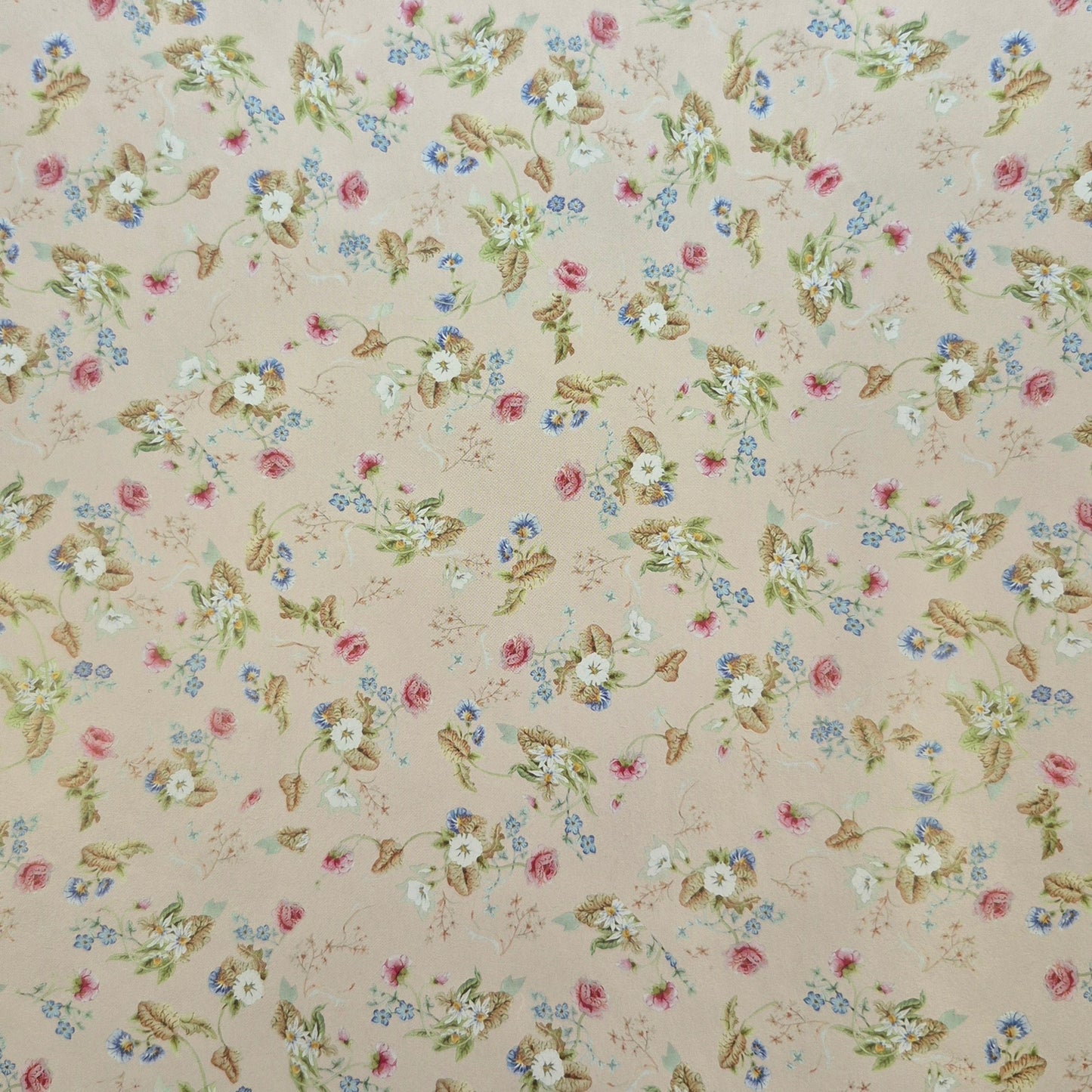 Floral on Light Pink Background - "Rococo Silk" - Wallpaper