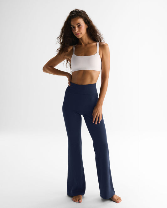 Flared Yoga Pants - Navy Blue