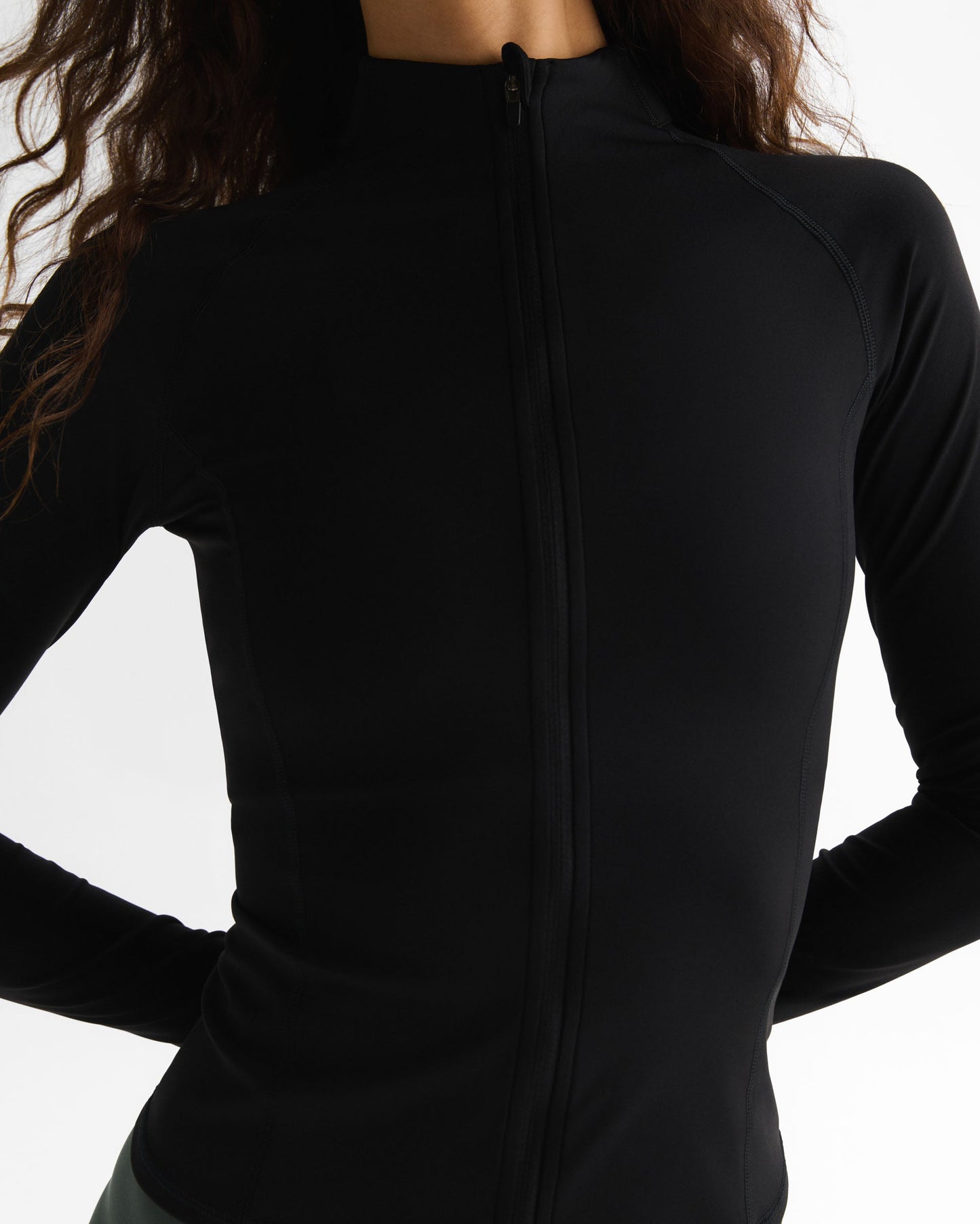 Ultimate Long Sleeve Zip Up Top - Black