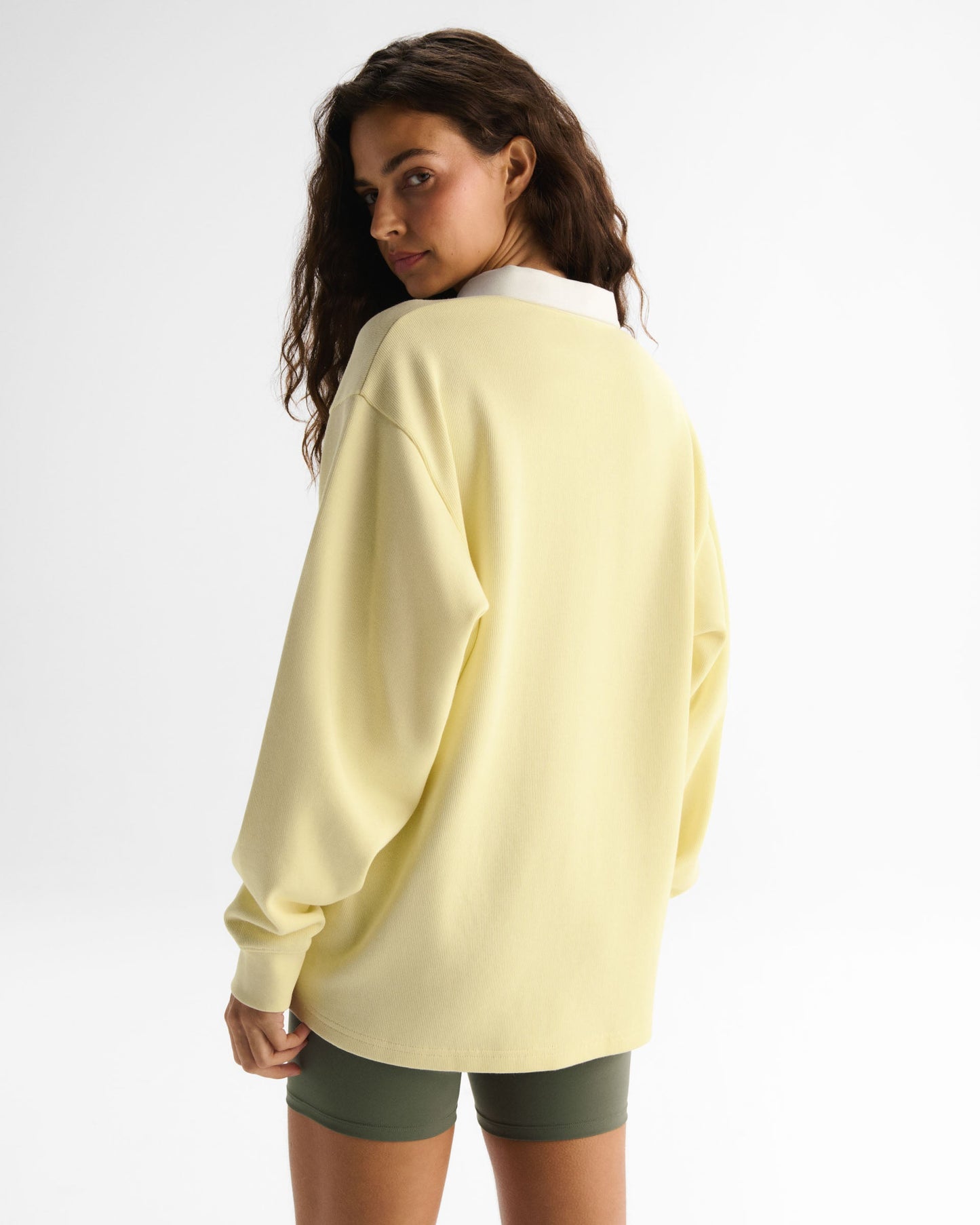 Varsity Oversized Rugby Sweatshirt - Buttercream