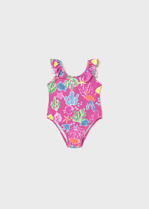 Fuchsia Sea Life Girls Swimsuit - Select Size