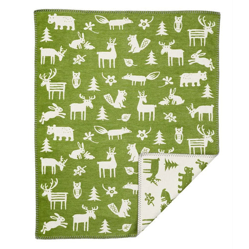 Forest Organic Cotton Blanket, Green - Klippan