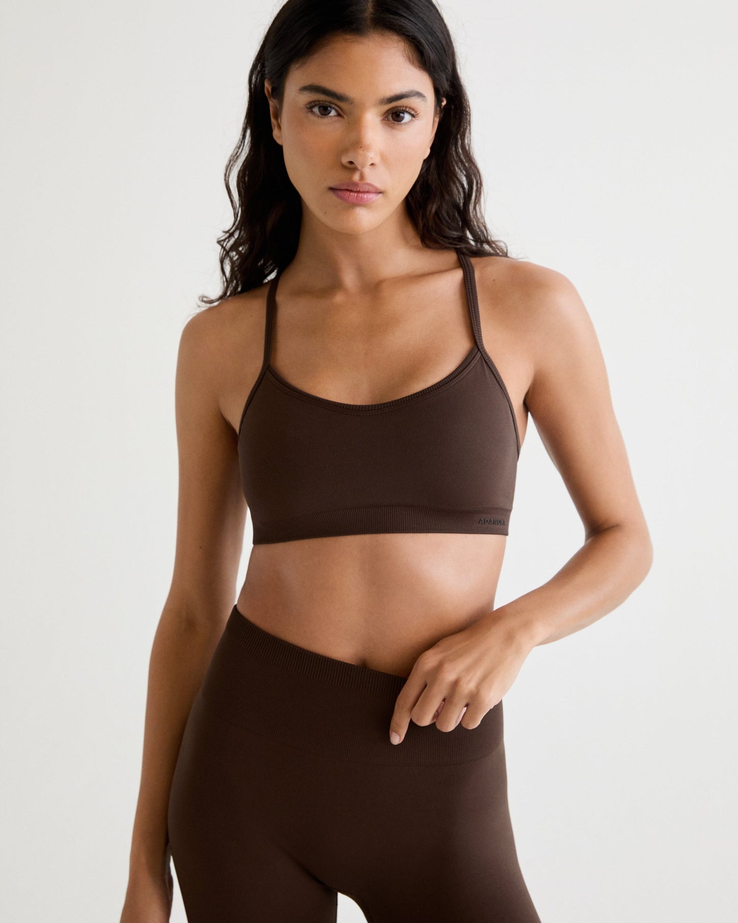 Classic Seamless Cross Back Bra - Chocolate Brown