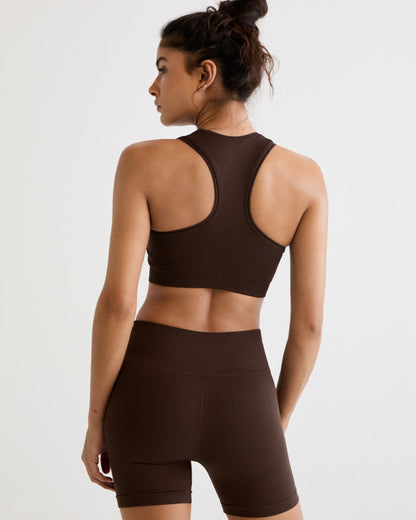Classic Seamless Racer Back Bra - Chocolate Brown
