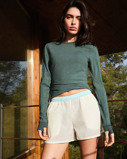Modal Long Sleeve Technical Top - Sea Green