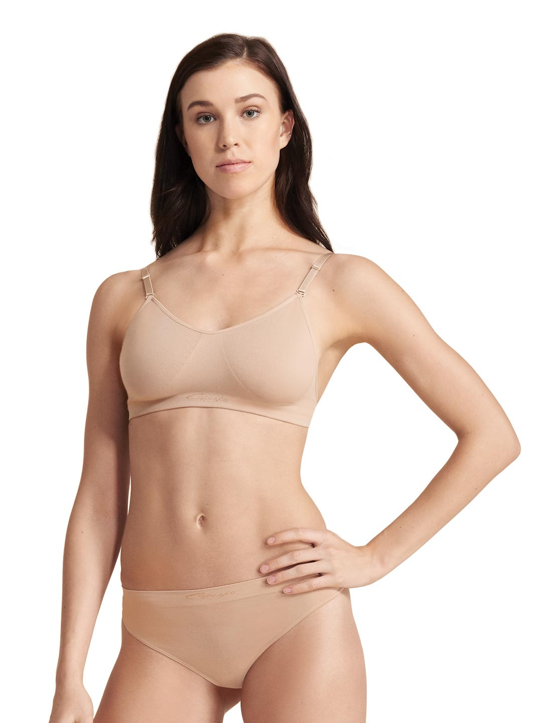 A3683 - Ladies Nude Seamless Clear Back Bra  - Select Size
