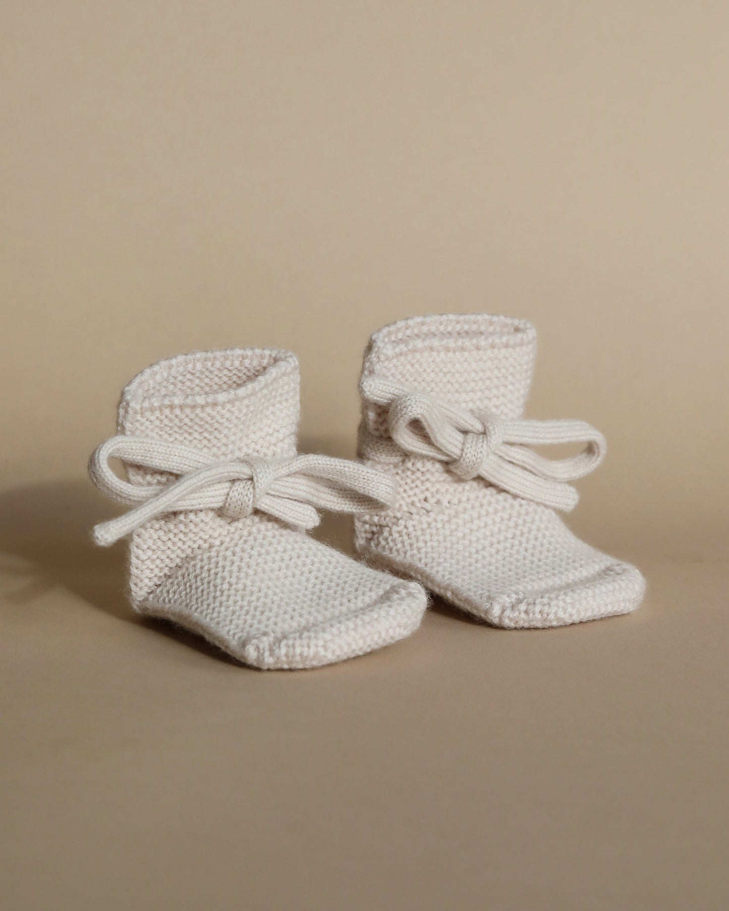Handmade Merino Wool Booties - Cream