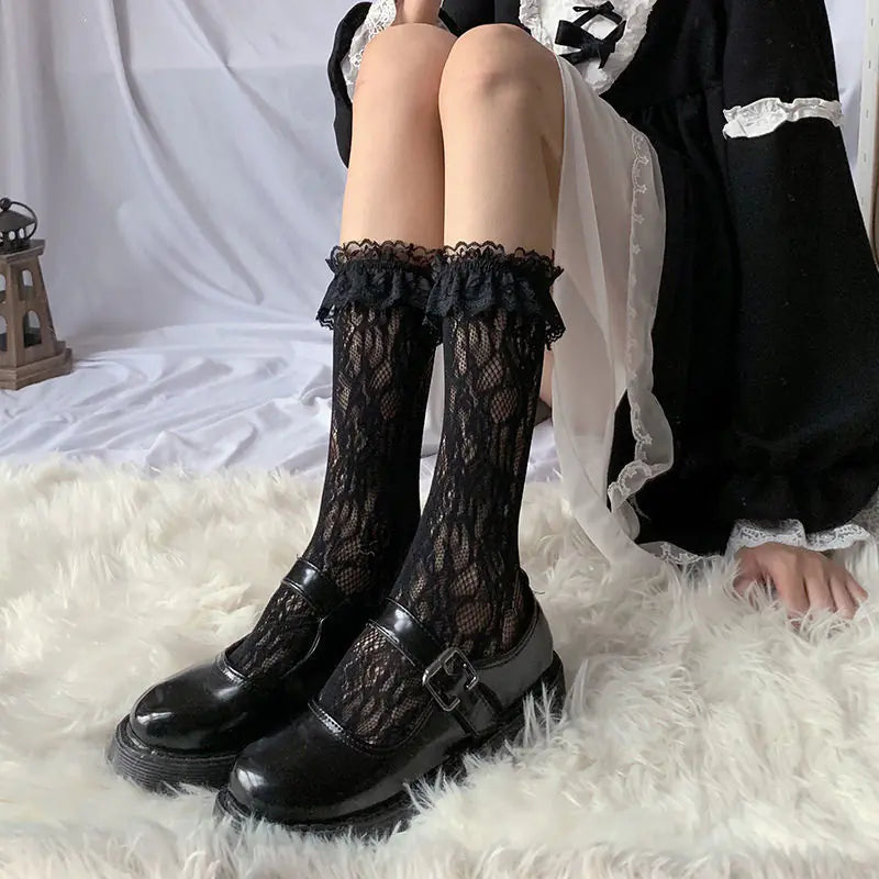 Japanese Hollow Net Stockings for Women - Soft Design