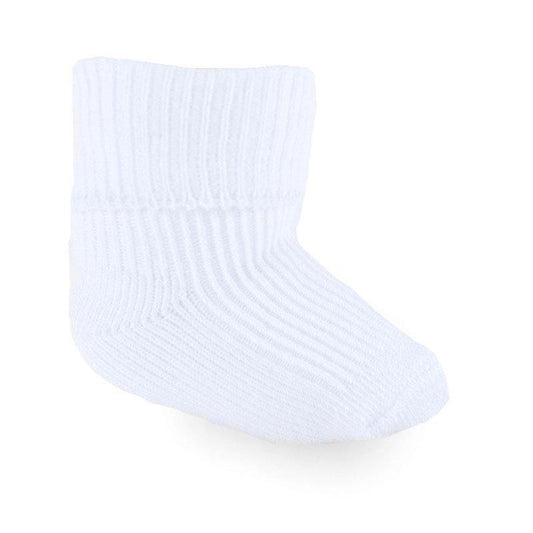 White Turnover Socks - Small Baby