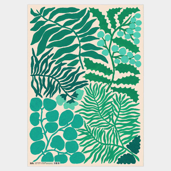 Christmas Greenery Gift Wrap Individual Sheet